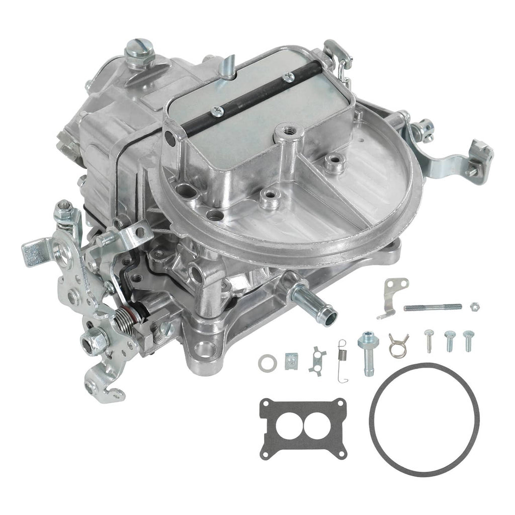 500 CFM 2-barrel carburetor with manual choke, aluminum housing and mounting brackets
