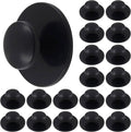 Matte black round self-stick cabinet knobs, set of adhesive dresser pulls