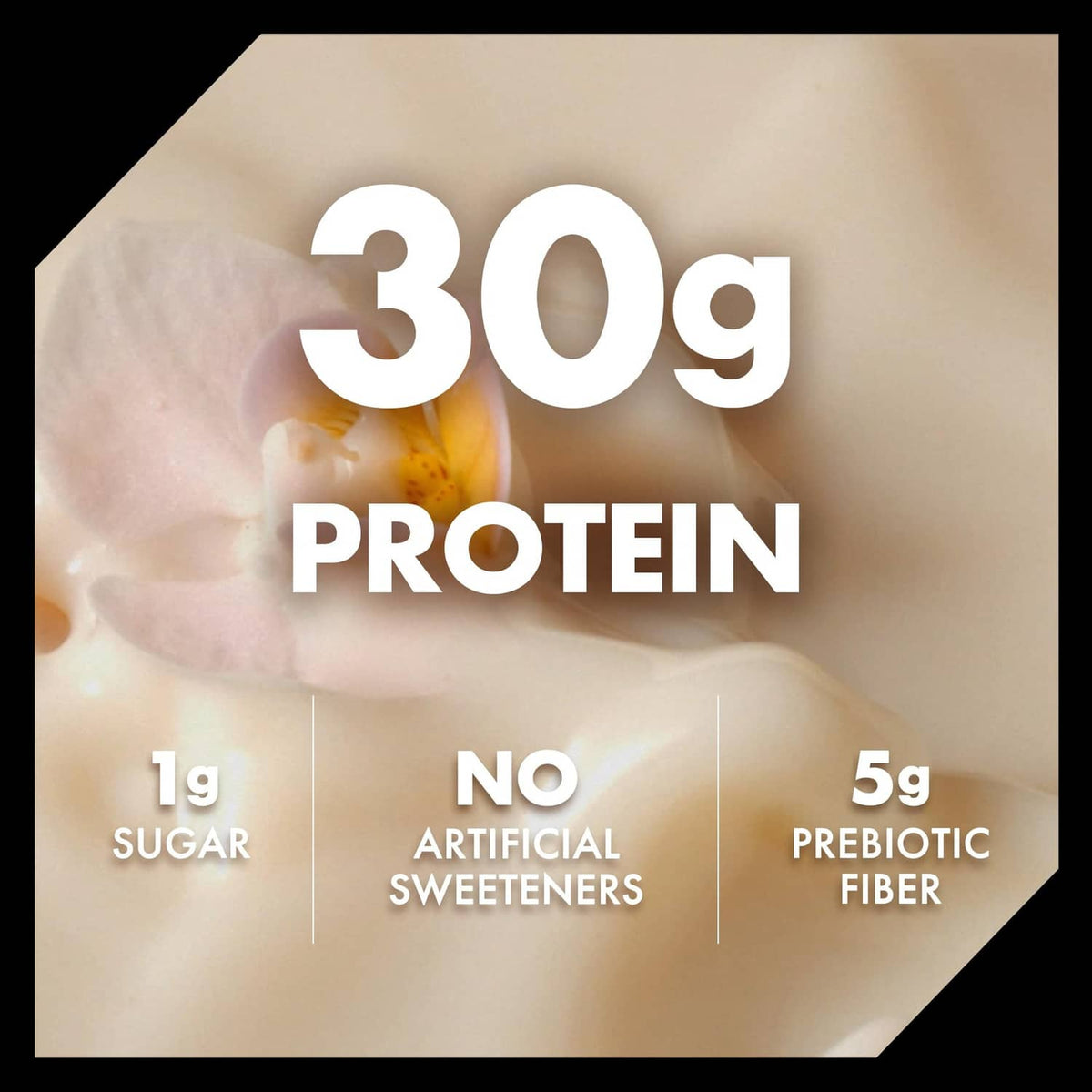 Oikos protein shake nutrition badge: 30g protein per serving