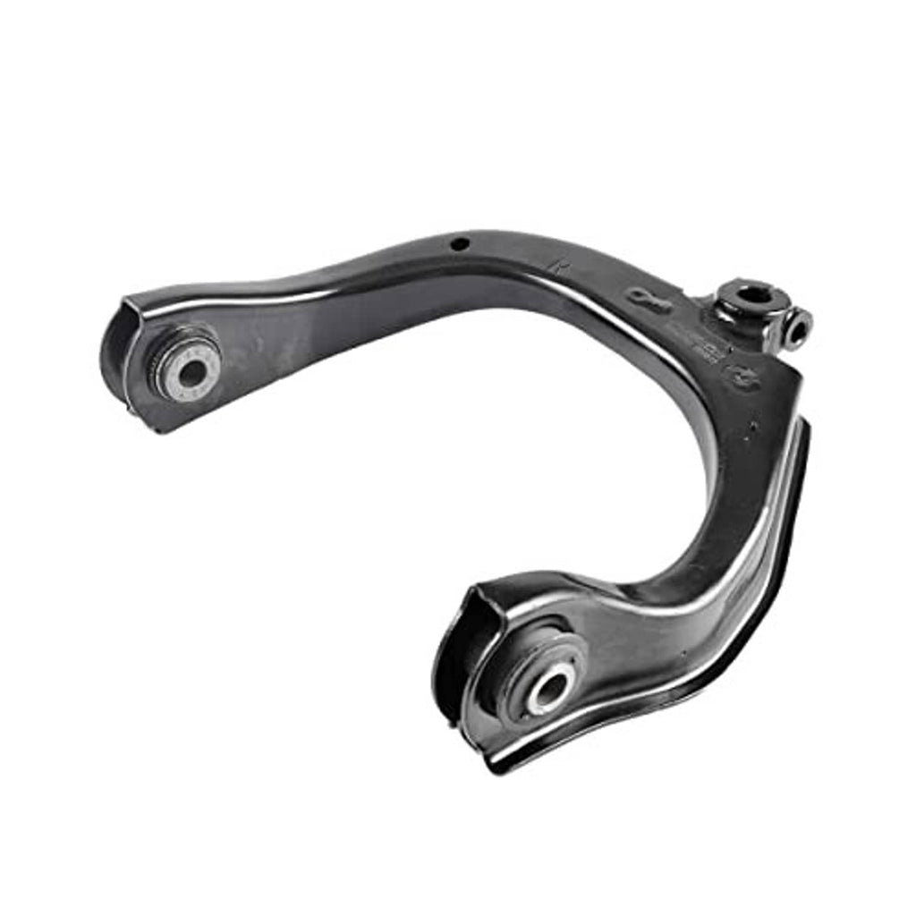 Single front upper control arm with ball joint, black finish and steel mounting brackets