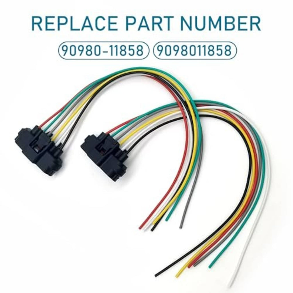 Replacement throttle sensor wire harness with two plug ends and colored leads