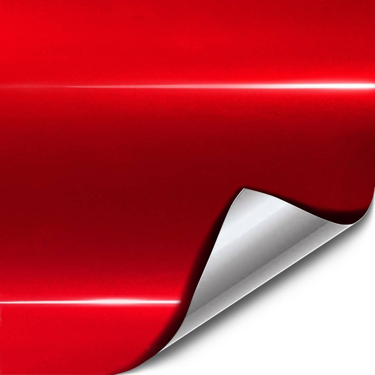 Gloss red vinyl car wrap film sheet with gray release liner