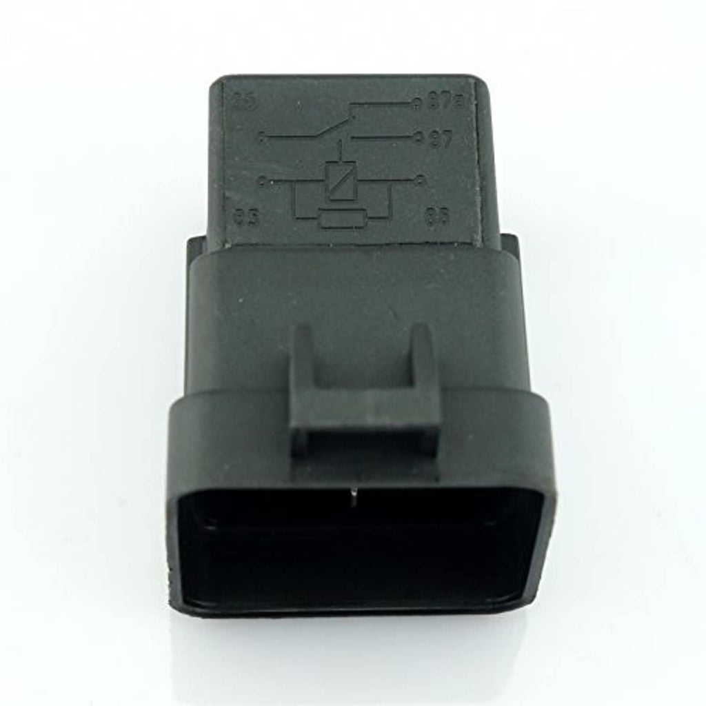 Close-up of 4-pin waterproof car relay front housing and black connector opening