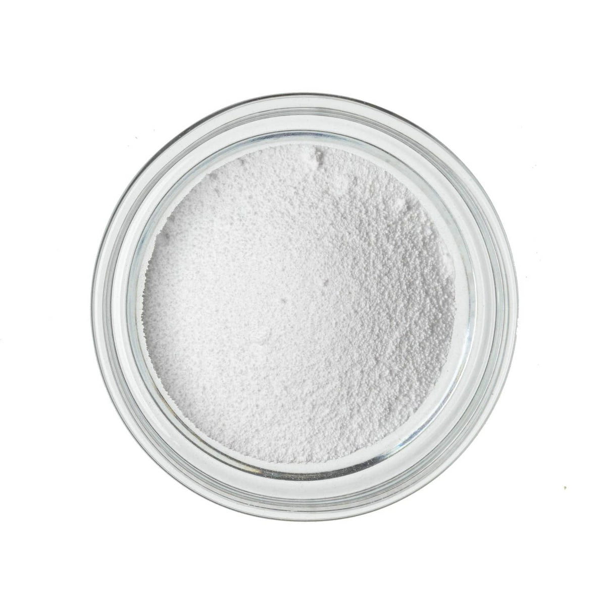 Bowl of fine white sorbitol powder for sweetening.