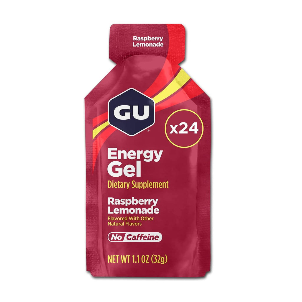 GU Energy Gel packet, Raspberry Lemonade, no caffeine, NET WT 1.1 oz (32g)