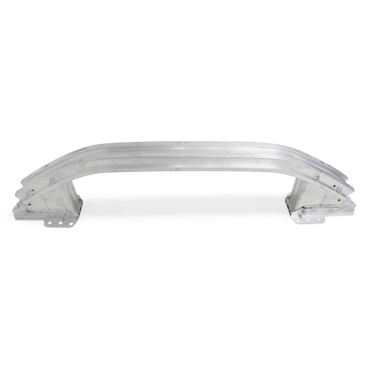 Front bumper reinforcement cross member, silver curved bar with two end mounting brackets