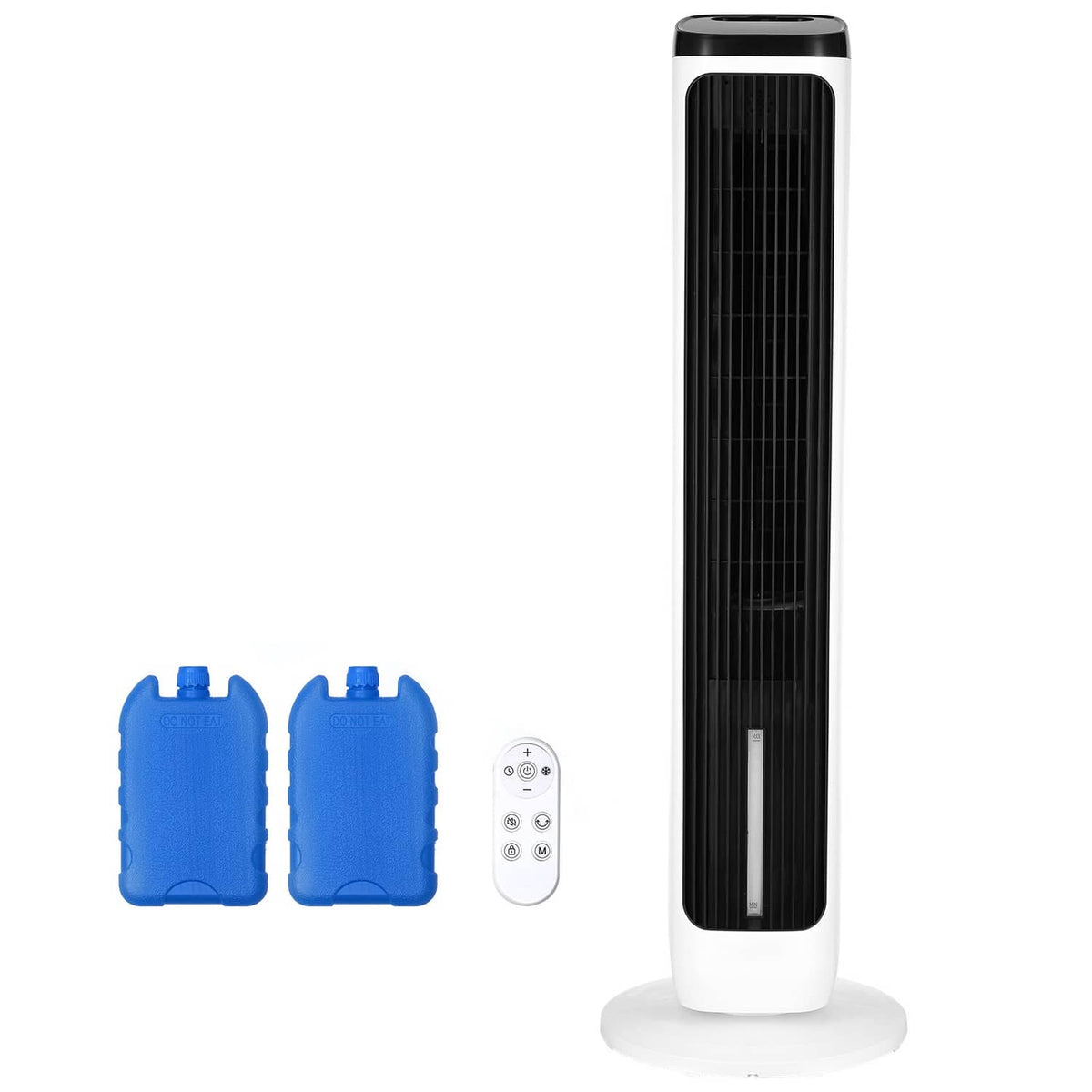 Uimoso 40-inch tower fan, white body and black grille, standing base, with remote