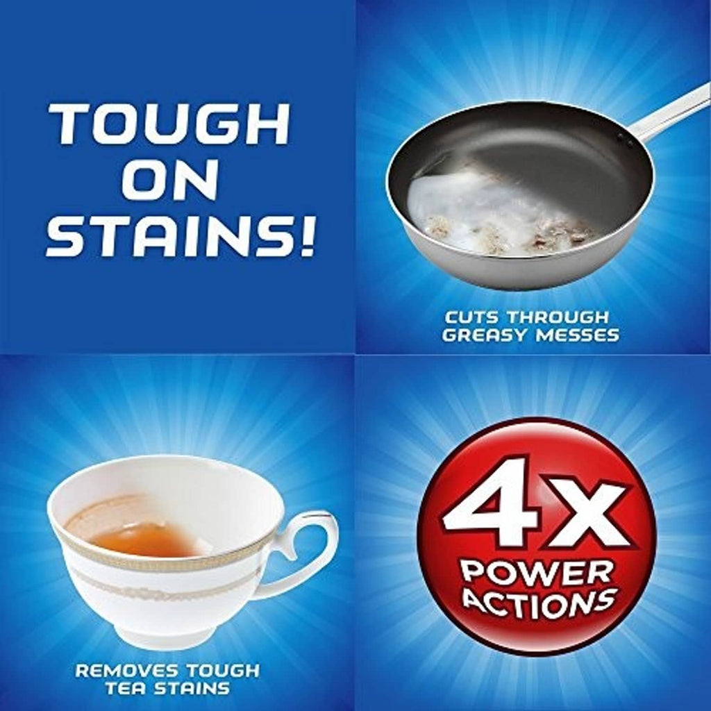 Finish dishwasher gel detergent benefits: tough on stains, 4x power actions