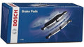 Brake pad set with hardware in a blue Bosch box with brake pads illustration