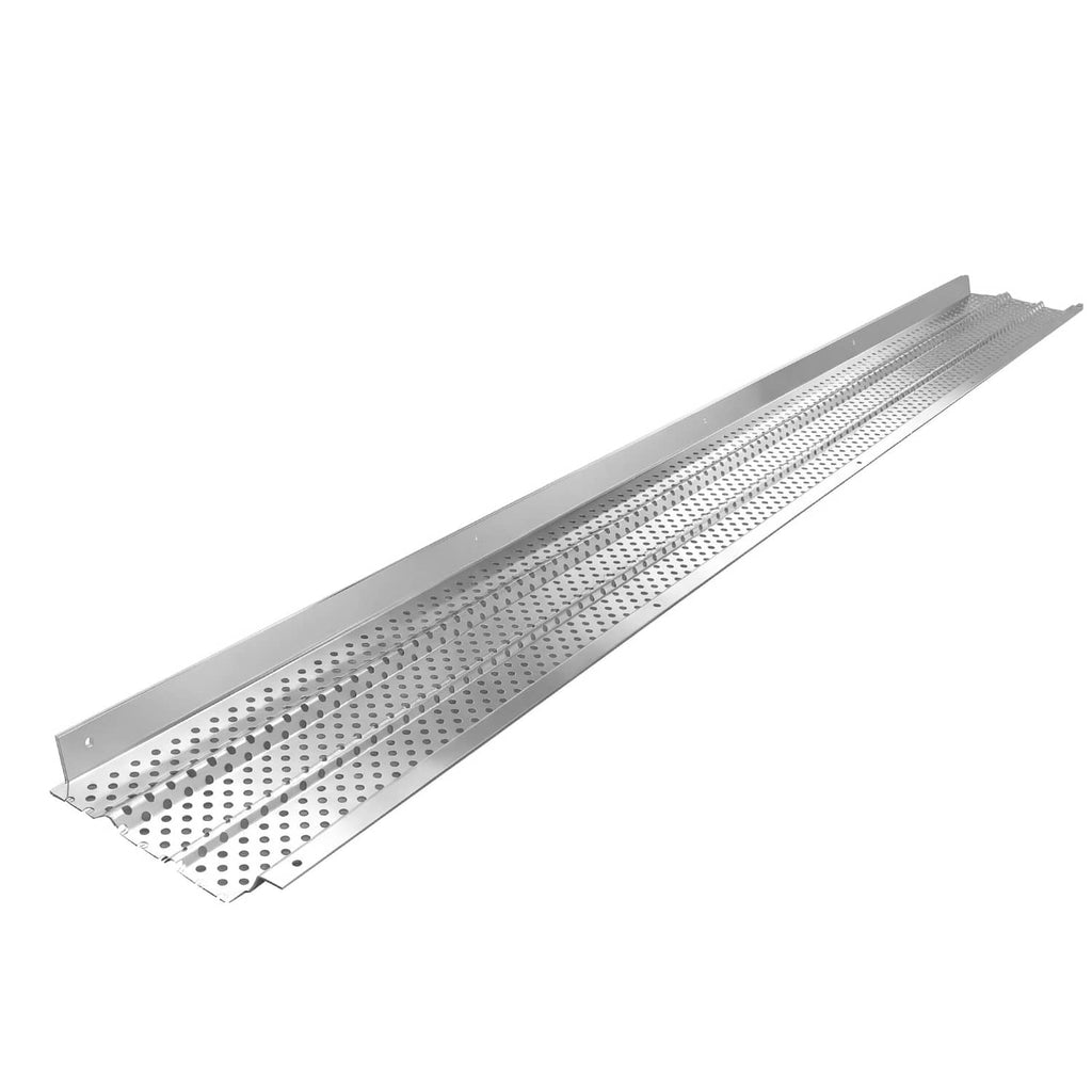 5 in aluminum gutter leaf guard with perforated mesh and side channels