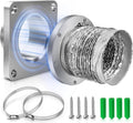 Magnetic dryer vent coupler kit with wall plate, crimped foil duct, clamps, and screws