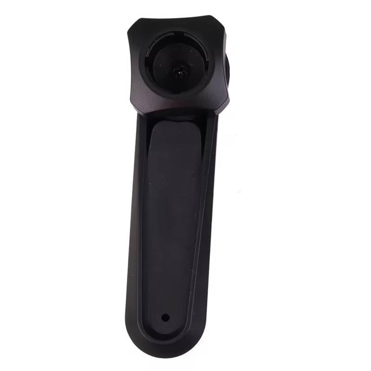 Black car phone holder ball head mount with rectangular cradle and round pivot top