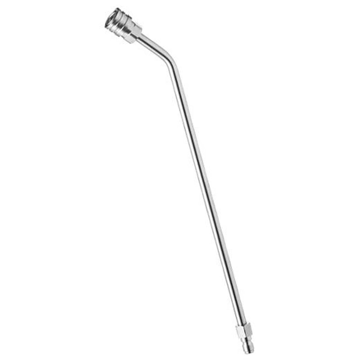 Pressure washer wand extension with 30-degree curved angled metal tube
