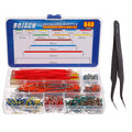 Jumper wire kit in blue plastic organizer case with assorted colored pins and wires