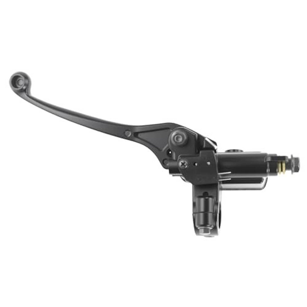 Brake master cylinder lever pump with dark gray lever and black master cylinder housing