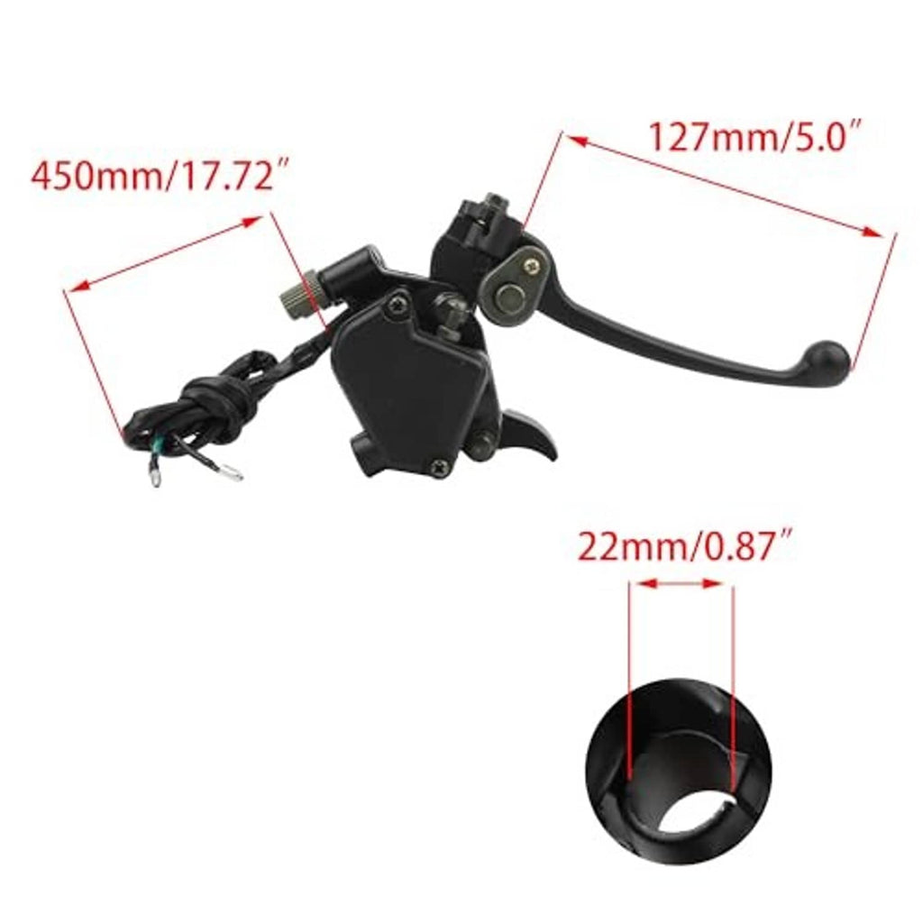 Thumb throttle assembly with 22mm clamp and cable ends