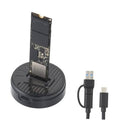 M.2 NVMe to USB adapter with circuit card in round docking base