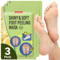 Foot peeling mask socks, three-pack for smoother, softer feet