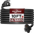 Black 10 ft 14/3 outdoor extension cord with grounded plug and waterproof connector ends