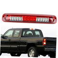 High mount third brake light assembly with red lens and dual LED clusters