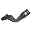 Hood latch release handle for Volvo, black plastic lever with mounting tabs.