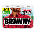 White Brawny 3-ply paper towel pack with six 100-sheet rolls