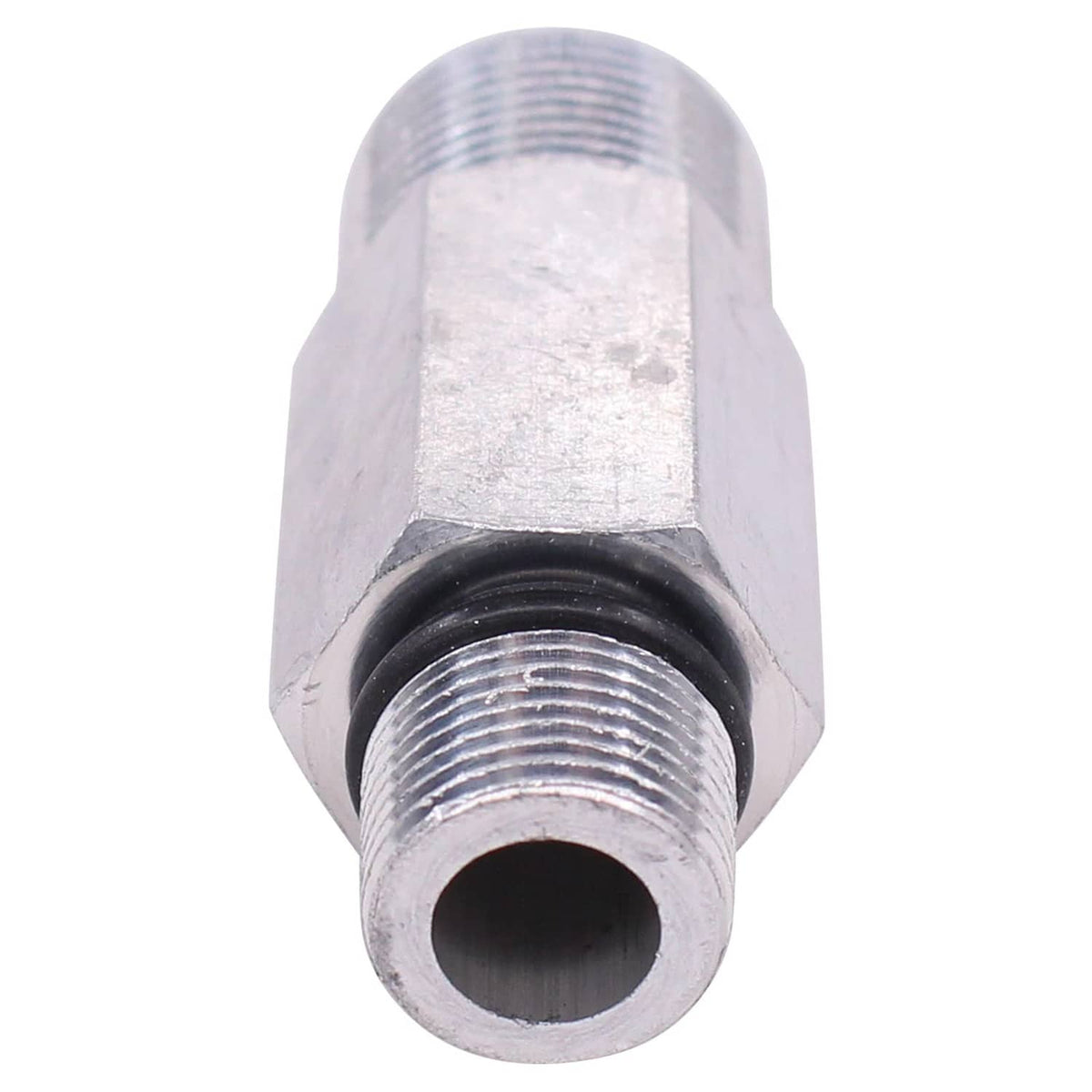 Pressure washer threaded connector with hex head and black O-ring seal