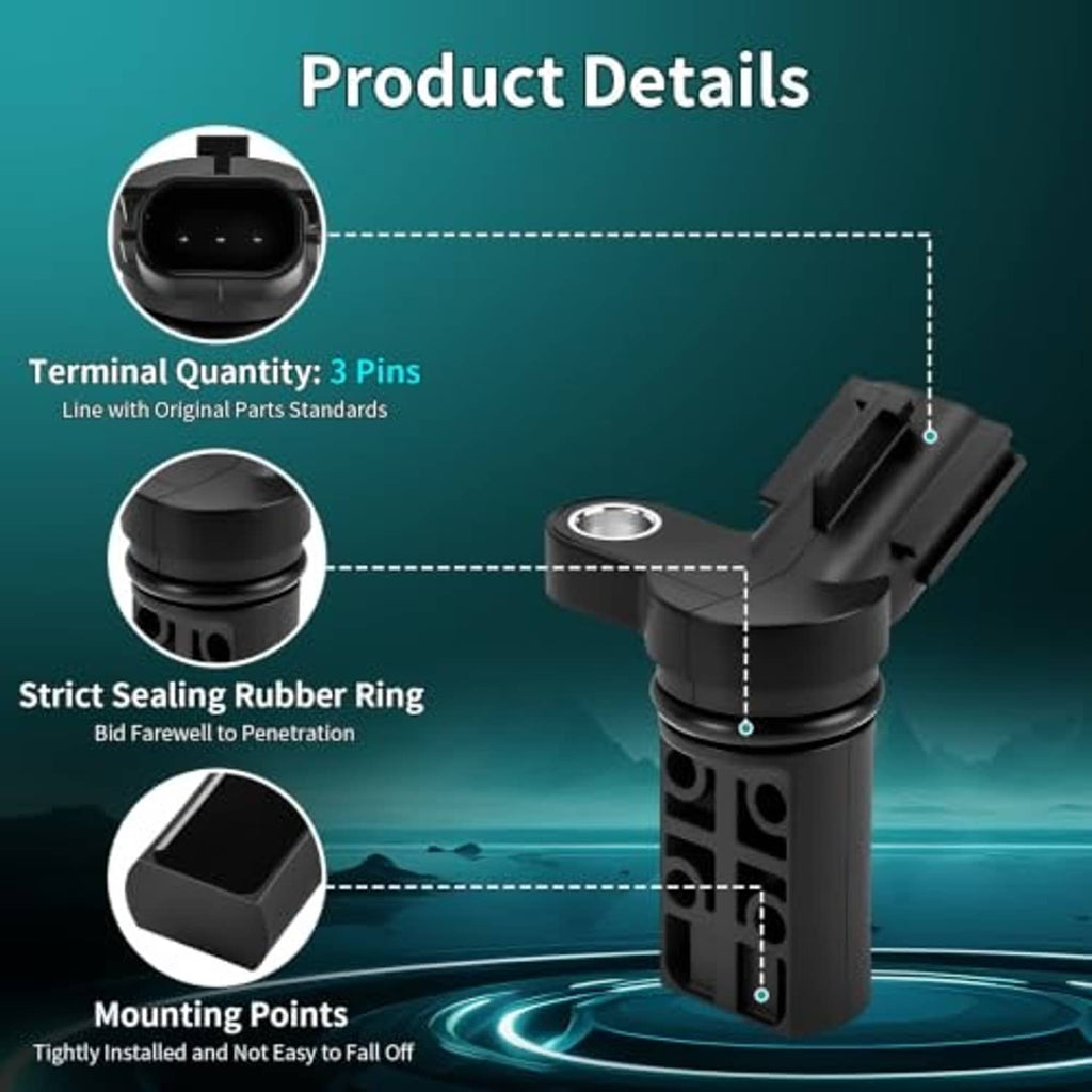 Engine camshaft position sensor product details with 3-pin terminal and sealing rubber ring