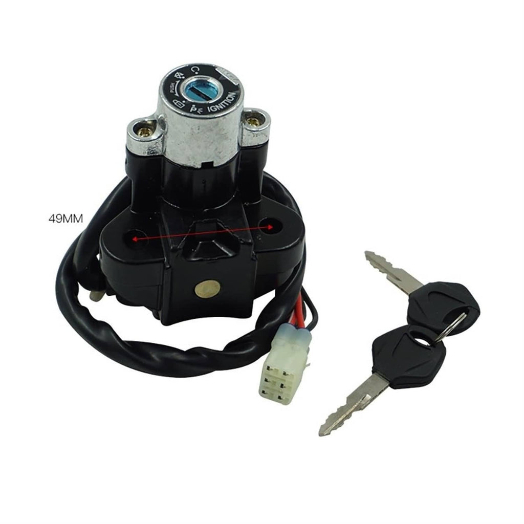 Ignition switch housing with wiring connector and two keys