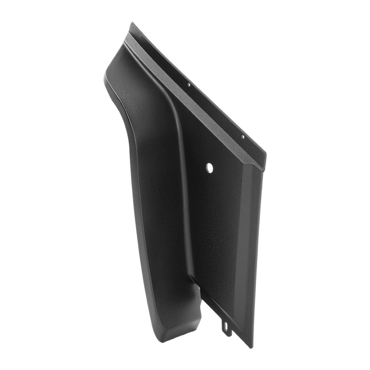 Black front driver-side fender flare with curved profile and small round hole