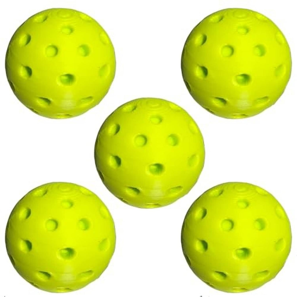 Five lime-green round valve stem caps with raised dot texture (5-pack).
