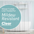 Clear PEVA shower curtain liner, mildew-resistant, 72 in x 72 in