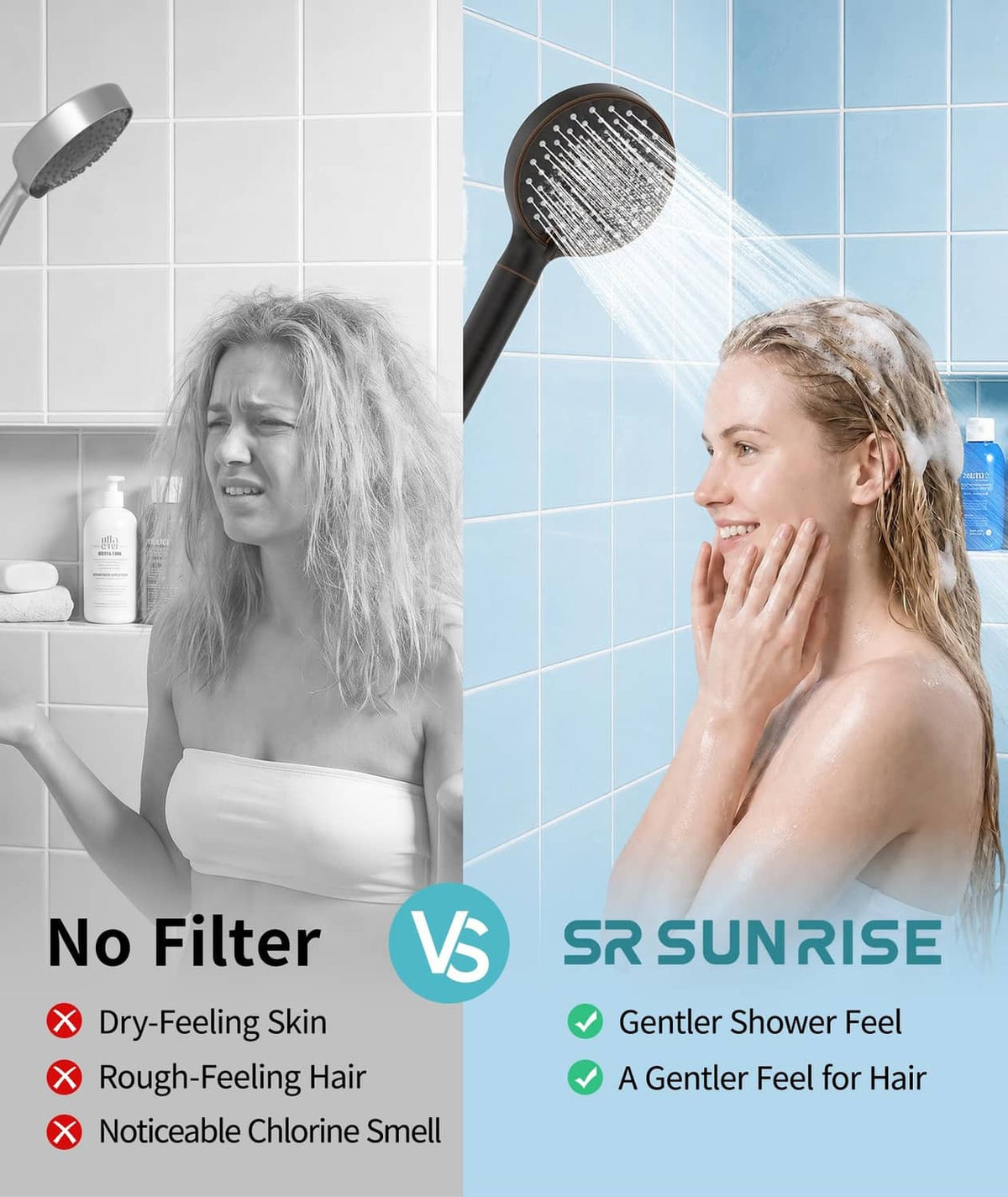 Oil-rubbed bronze showerhead spraying water in the shower
