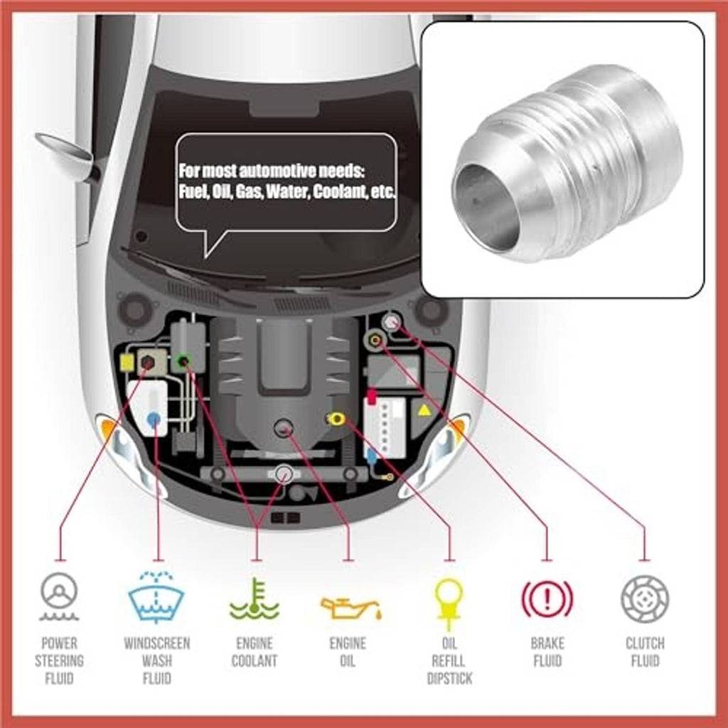 Silver aluminum weld-on bung hose adapter fitting, male threaded end