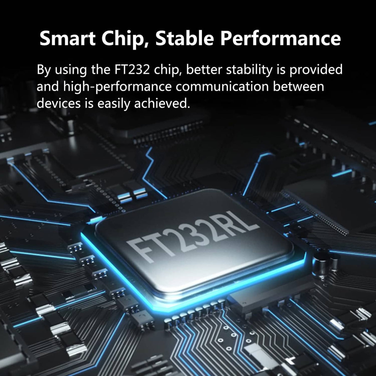 USB-C to RJ45 console cable featuring an FT232R chip on a circuit board