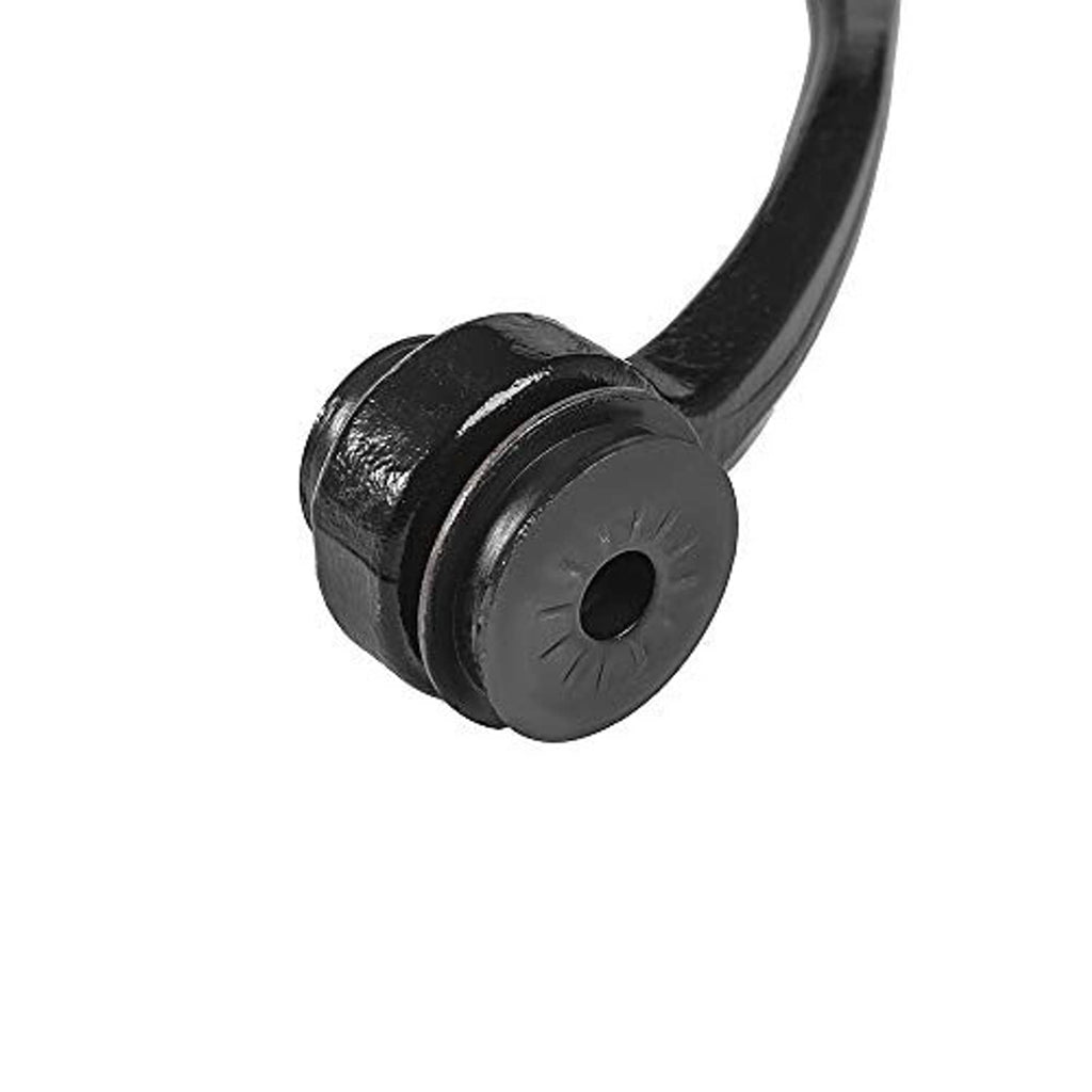 Ball joint bushing housing and end, black rubber boot and metal sleeve detail