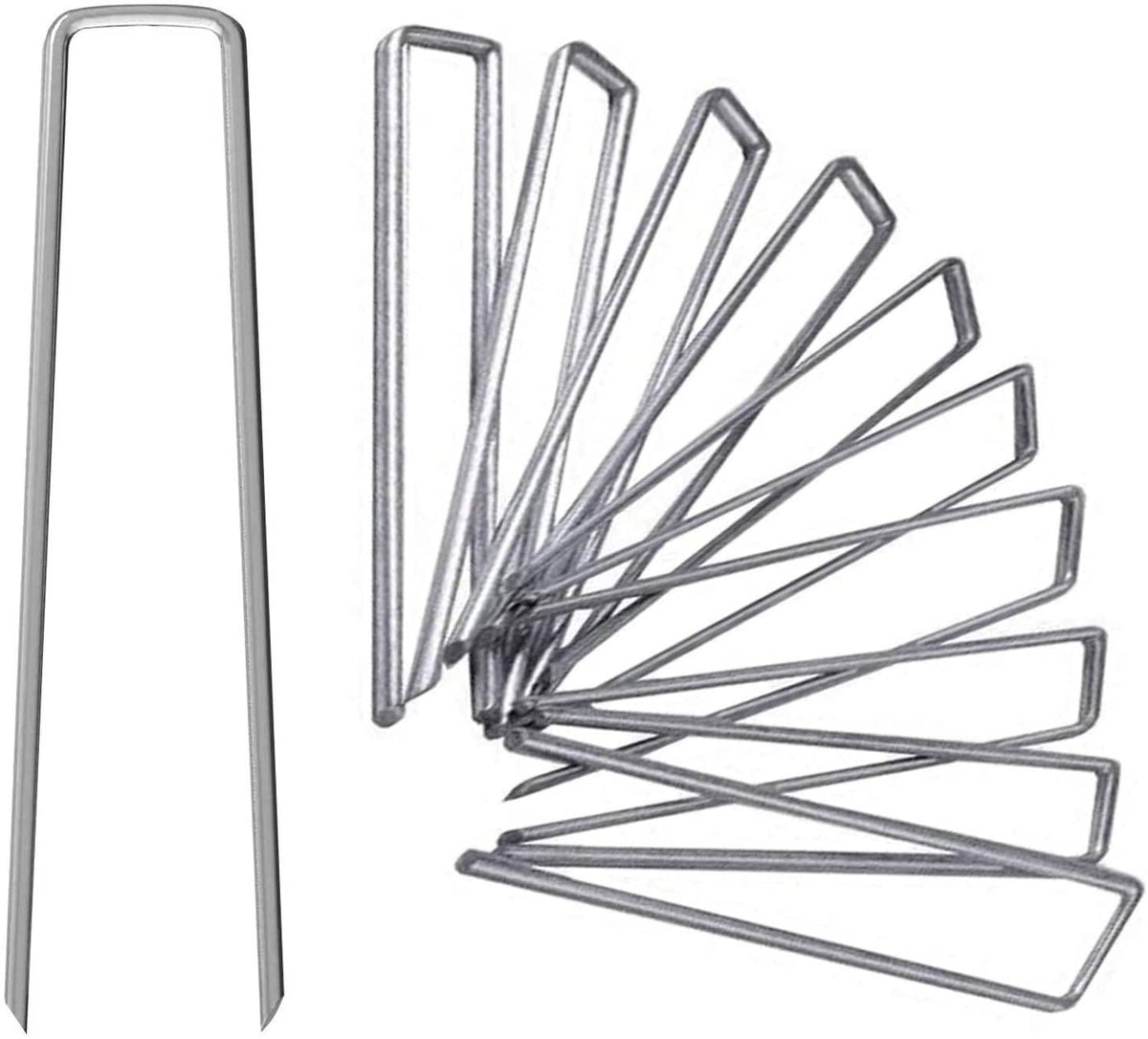 Galvanized garden landscape staples, steel U-shaped stakes for securing outdoor materials