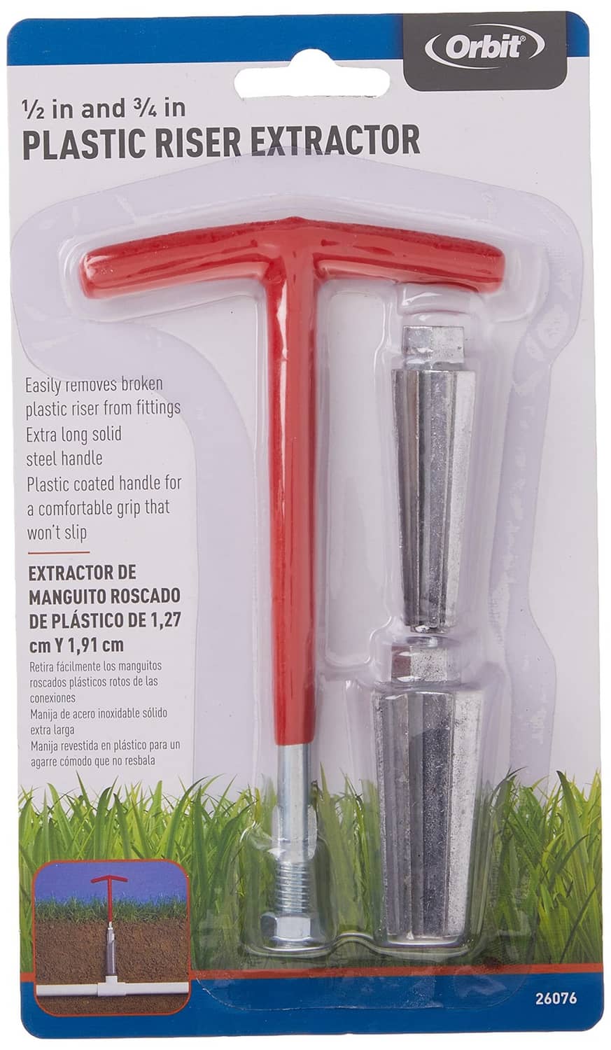 Orbit 1/2 in and 3/4 in plastic riser extractor blister pack
