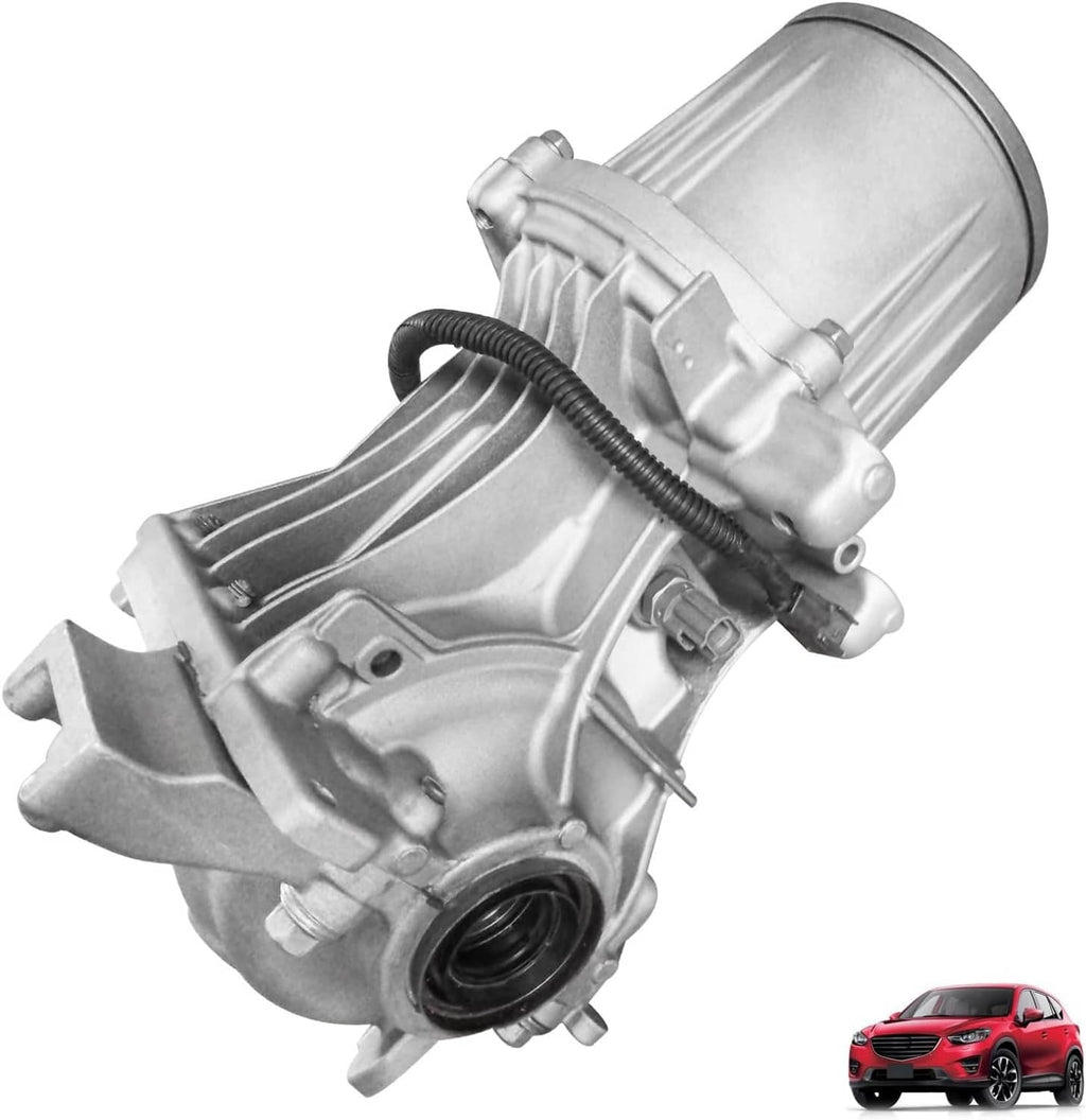 Rear axle differential carrier assembly, silver metal housing with hose and round bearing opening