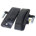 Dark gray carbon-fiber exterior door handle covers with mounting brackets and rods