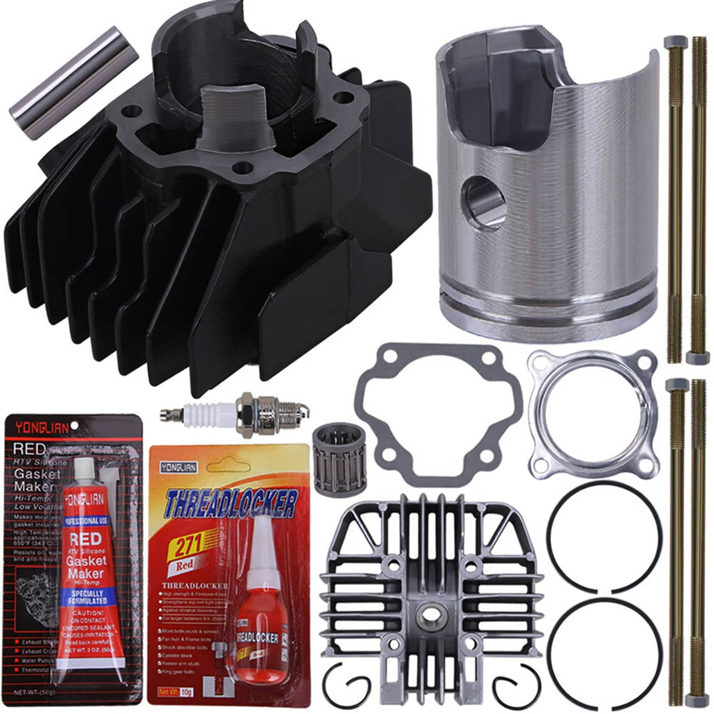 Cylinder piston gasket set kit, black cylinder and silver piston with included seals and parts
