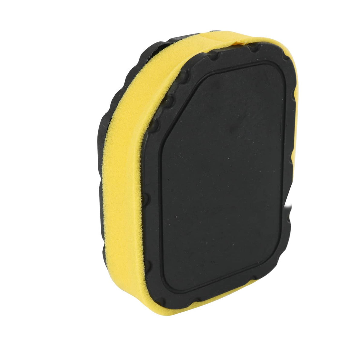 Lawn mower air filter foam element with black frame and yellow sponge border