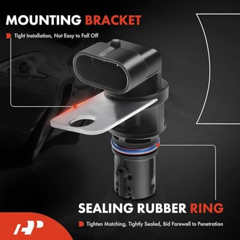 Camshaft crankshaft position sensor with mounting bracket and sealing rubber ring