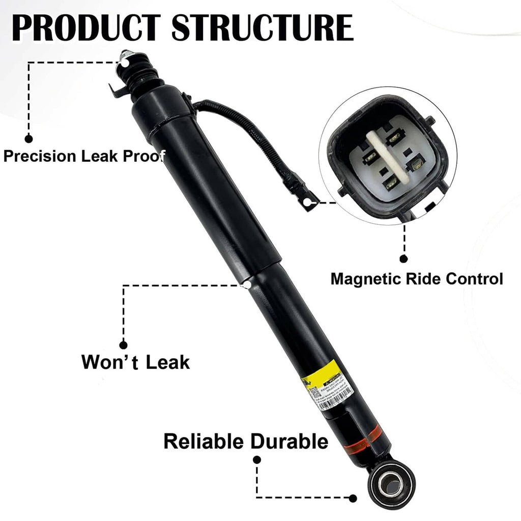 Shock strut assembly with black body, dust boot, and electrical connector plug