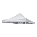 White pop-up canopy replacement top with side panels and exposed frame supports