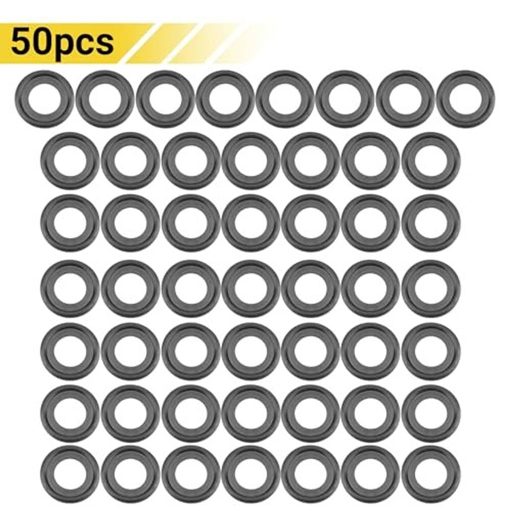 50-pack M12 rubber oil drain plug crush washers, flat ring gaskets