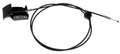 Hood release cable kit with latch bracket and black cable, full-length housing wire