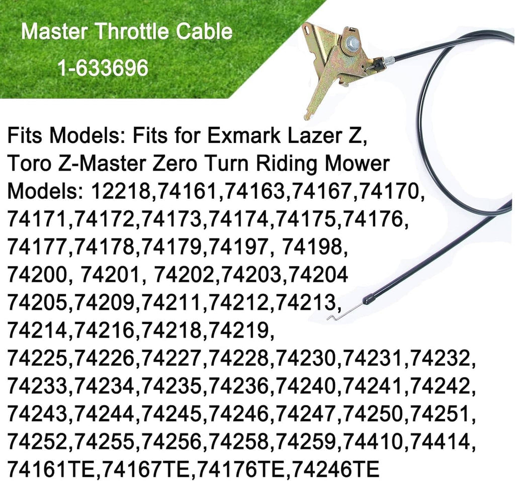 Throttle control cable with gold bracket and black cable
