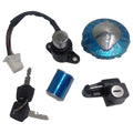 Ignition switch lock set with keys, black wire harness and metal cylinder
