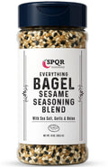 Everything bagel sesame seasoning blend jar with blue cap and front label, XL size